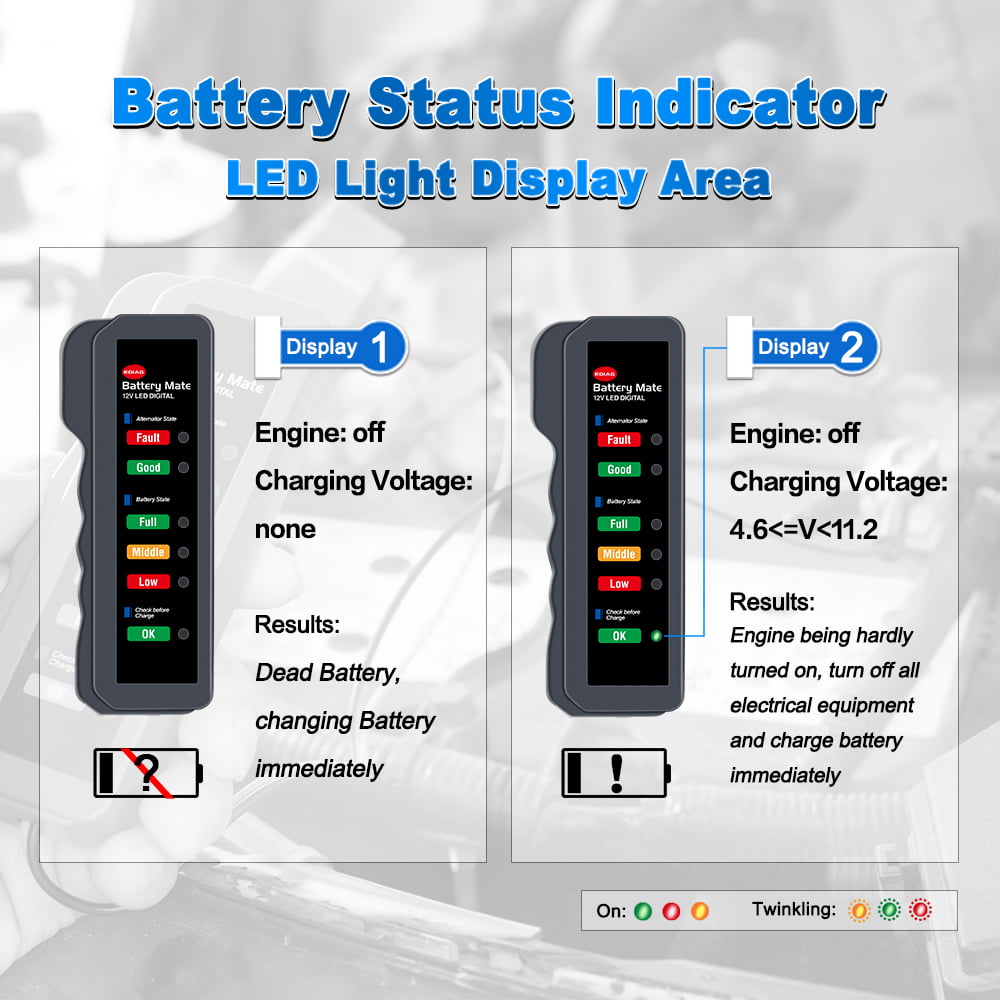 12V Car Digital Alternator Battery Tester