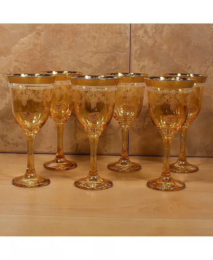 Lorren Home Trends Amber Goblets Set of 6