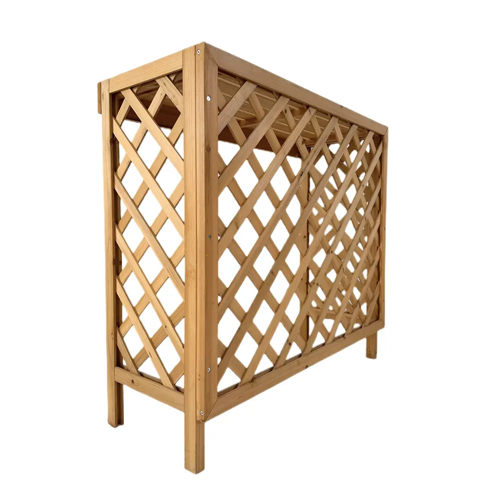 Manufacturer supply air conditioner outdoor unit cover wooden lattice air conditioner cover