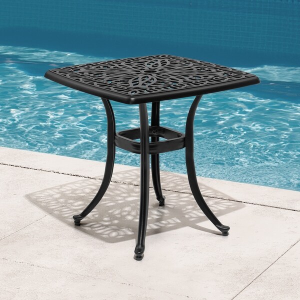 Outdoor Cast Aluminum Side Table Small Patio Coffee Table