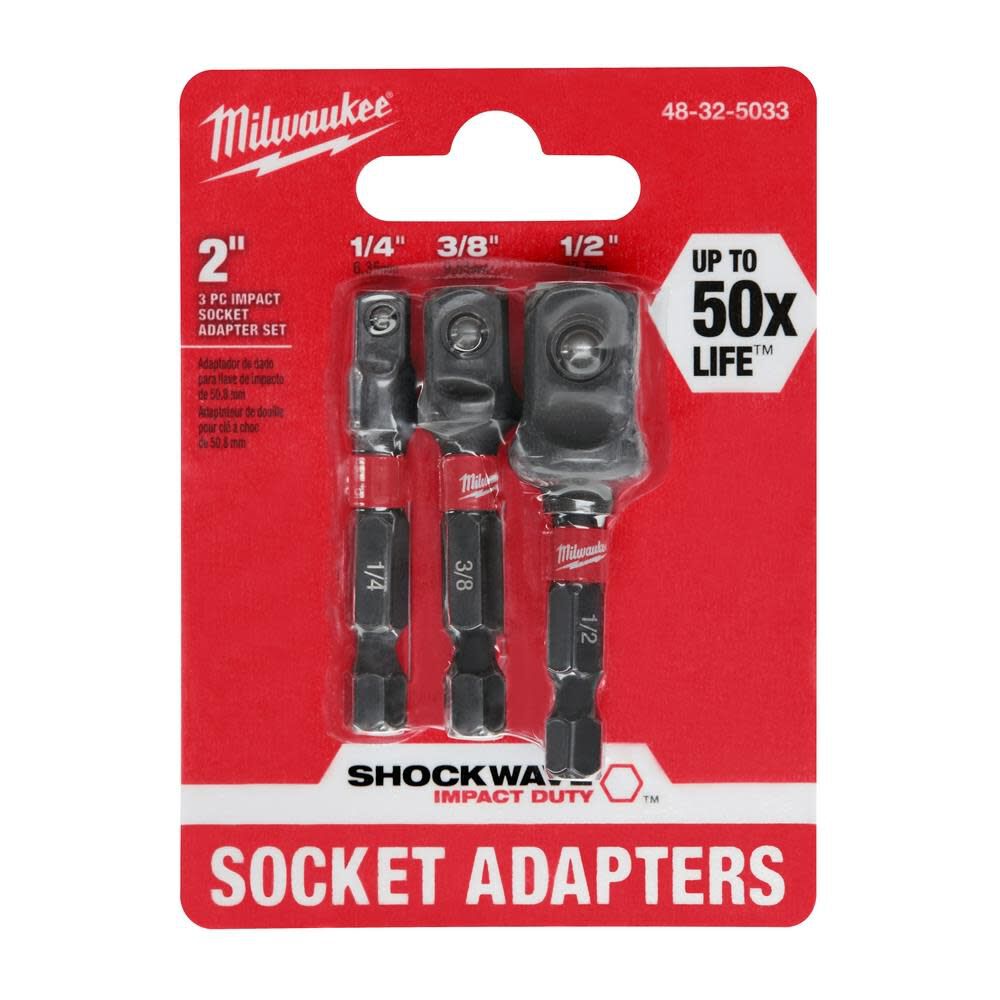 Milwaukee SHOCKWAVE Hex Shank Socket Adapter Set 48-32-5033 from Milwaukee