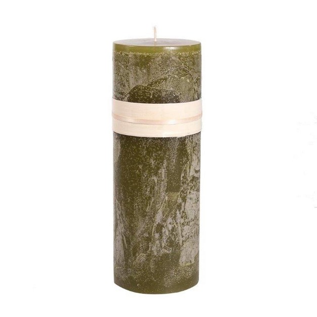 Moss Green Traditional Cylindrical Outdoor Pillar Candle