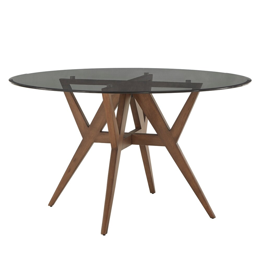 Sheeba Round Mid Century Modern Walnut 5 piece Dining Set by iNSPIRE Q Modern