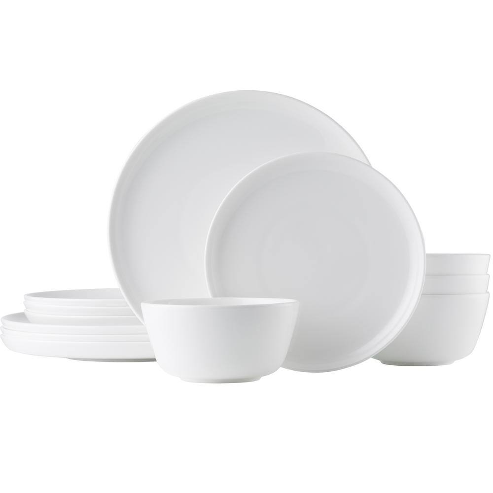 Noritake Marc Newson 12-Piece White Bone China Dinnerware Set (Service for 4) M412-MN12A