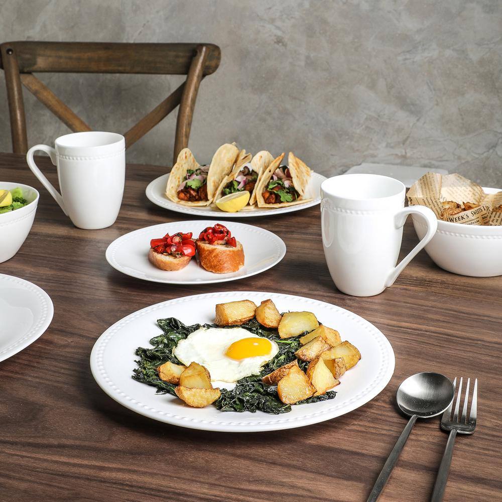 STONE LAIN Stone Lain Ava 32-Piece Dinnerware Set Bone China Service For 8 White BLB0179-B020002