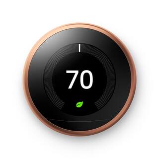 Google Nest Learning Thermostat - Smart Wi-Fi Thermostat - Copper T3021US