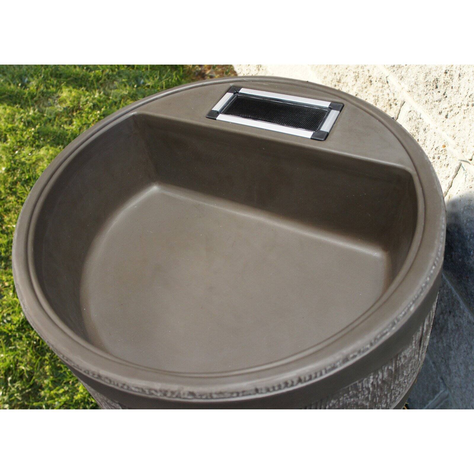 Round Rain Barrel w/ Planter - Mud