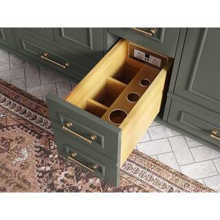 Willow Collections Hudson 72 in. W x 22 in. D x 36 in. H Double Sink Bath Vanity in Pewter Green with 2 in. Piatra Gray Quartz Top HDSN_PGN_PT_GR_72