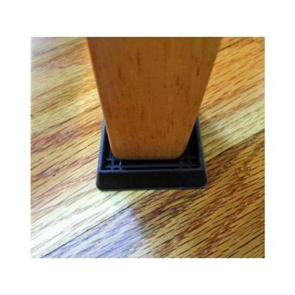 Shepherd 2 in. Brown Square Smooth Rubber Floor Protector Furniture Cups for Carpet  Hard Floors (4-Pack) 89076