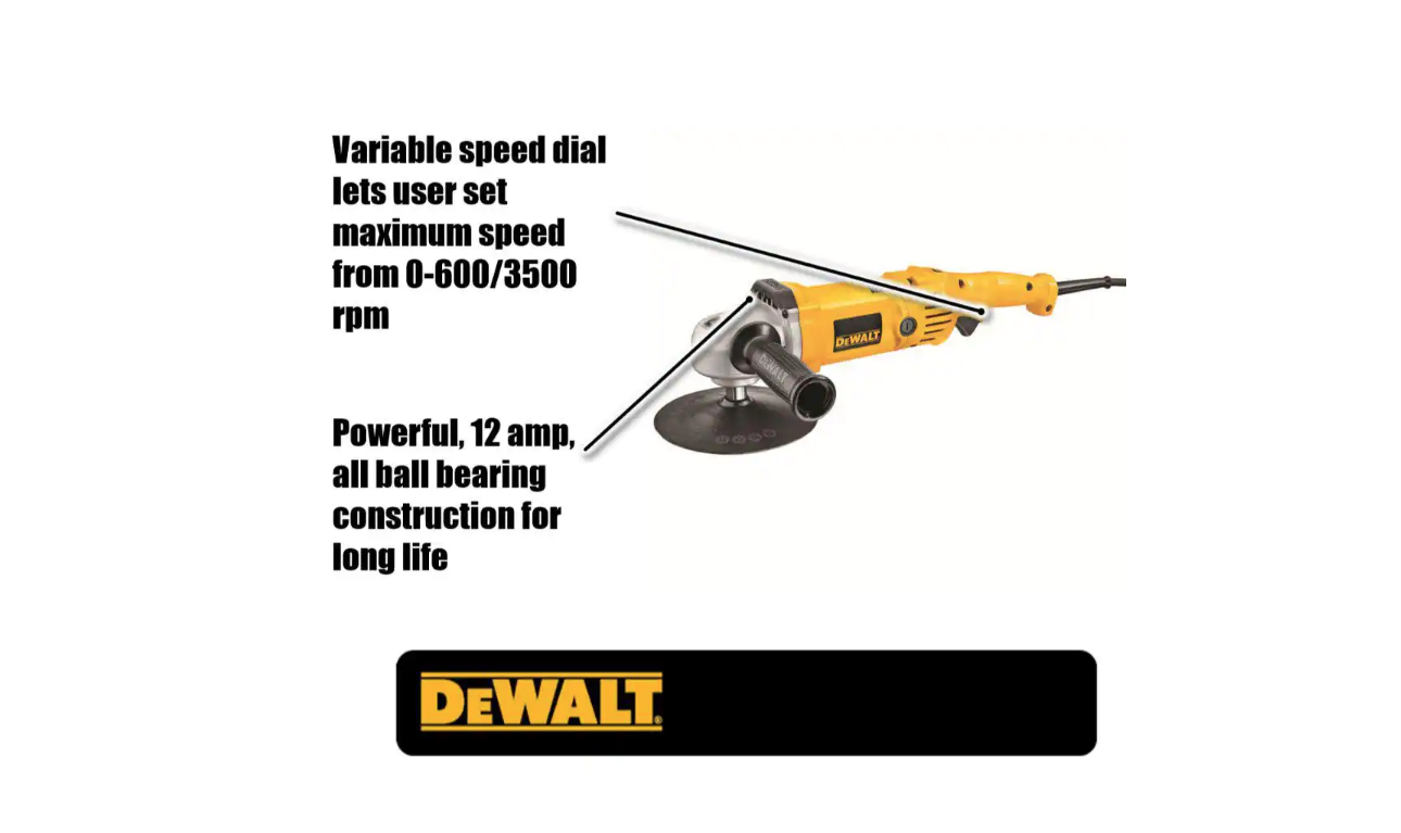 DEWALT DWP849 12 Amp 7 in./9 in. Variable Speed Polisher