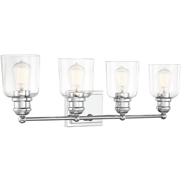 4 light Fixture Clear Glass For Bedroom Bathroom Vanity Living Room