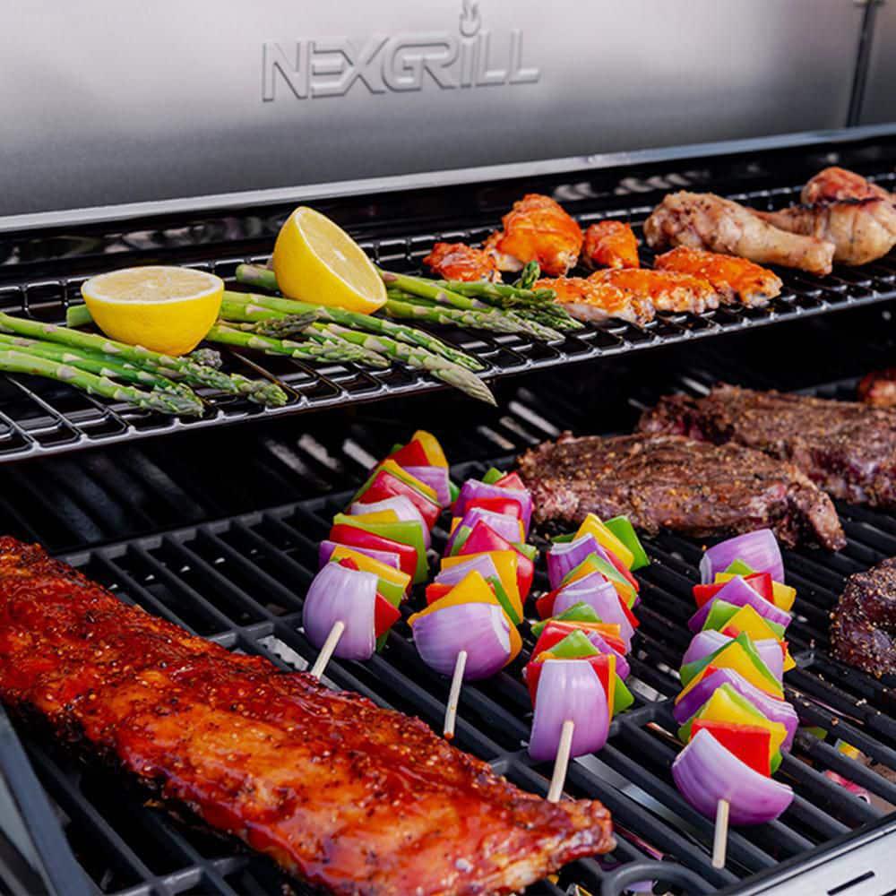 Nexgrill 5Burner Propane Gas Grill in Stainless Steel and Black with Side Burner