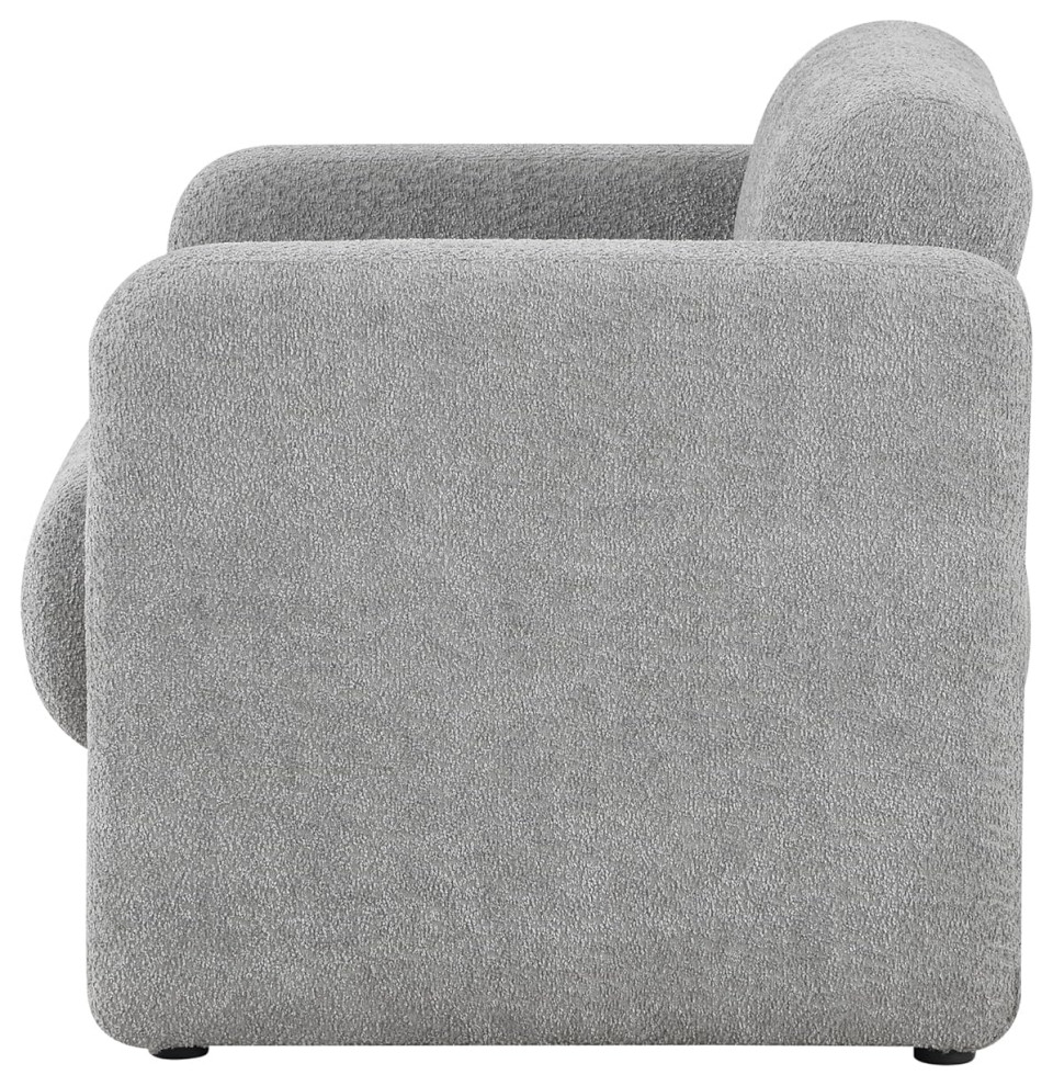 Modern Accent Chair  Minimalistic Design With Boucle Fabric Upholstery   Modern   Armchairs And Accent Chairs   by Decor Love  Houzz