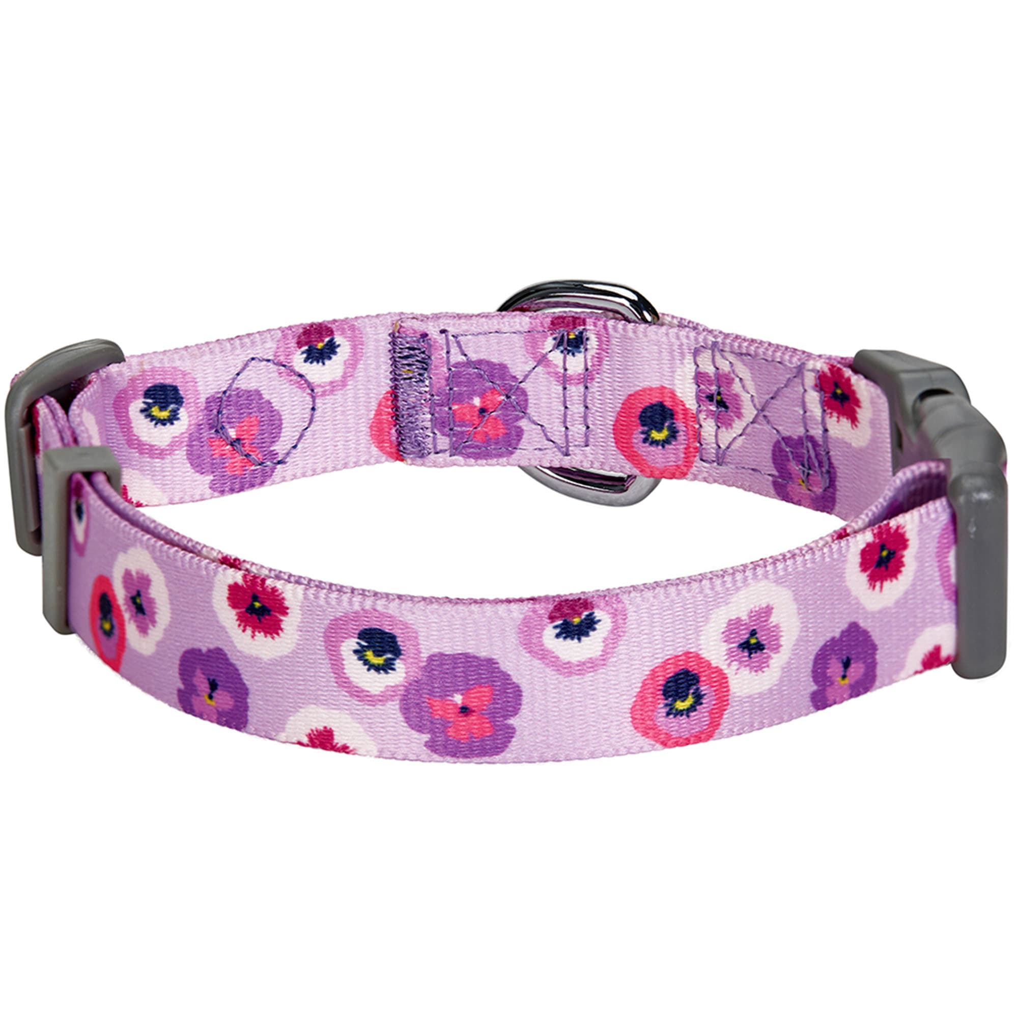 Blueberry Pet Essentials Light Purple Floral Adjustable Dog Collar， Small