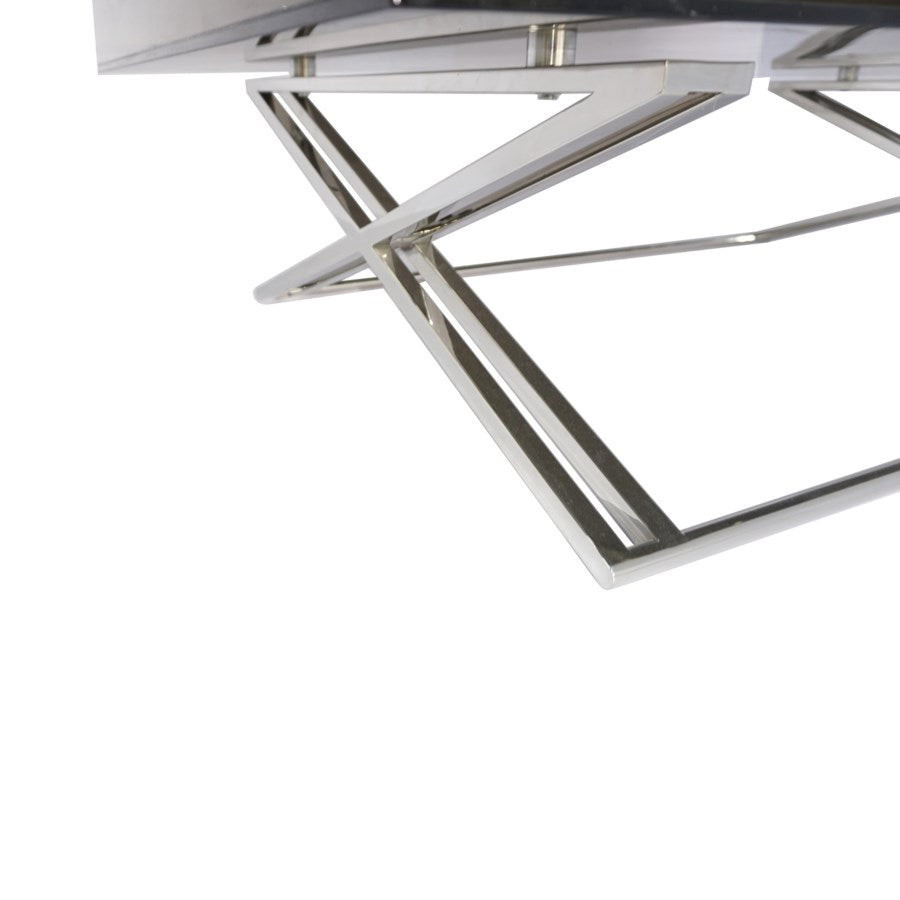 Cartia Coffee Table  8mm Smoked Glass Top  Polished Stainless Steel Frame   Contemporary   Coffee Tables   by Rustic Home Furniture Deco  Houzz