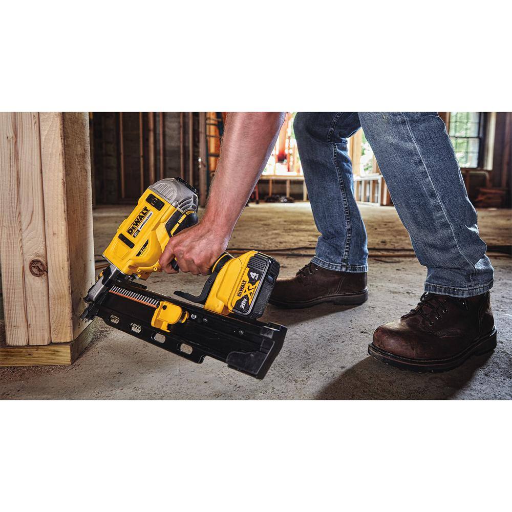 DW 20V MAX XR Lithium-Ion 21-Degree Cordless Framing Nailer Kit and Brushless 7-14 in. Circular Saw (Tools Only) DCN21PLM1W570B