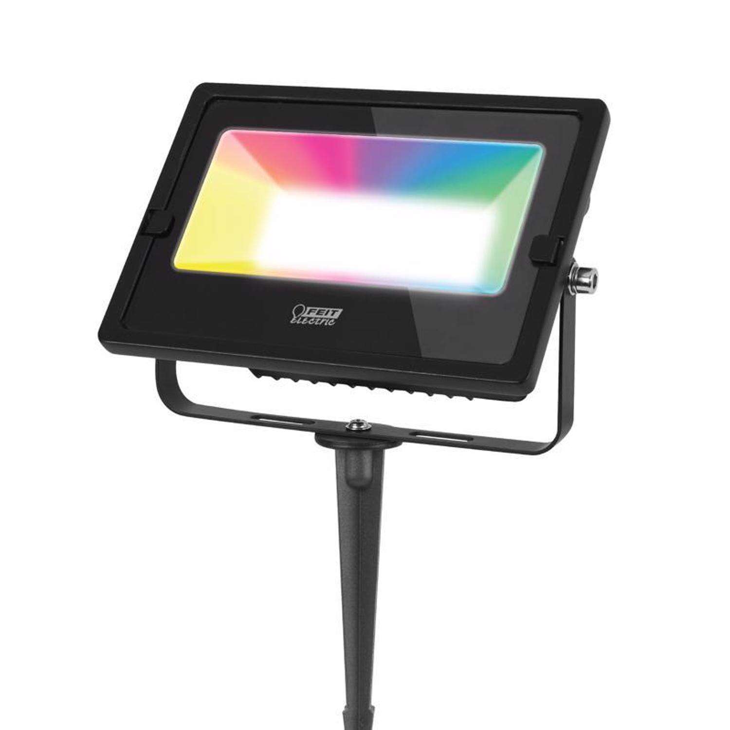 Feit Color Caster Black Plug In/Remote 30 W LED Floodlight 1 pk