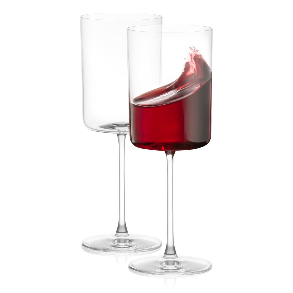 JoyJolt Claire European Crystal Red Wine Glasses 14 oz  Set of 2