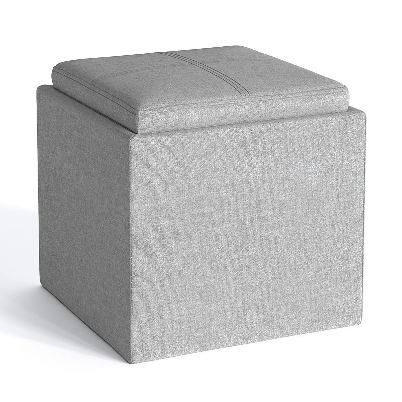 Simpli Home Rockwood Square Cube Storage Ottoman