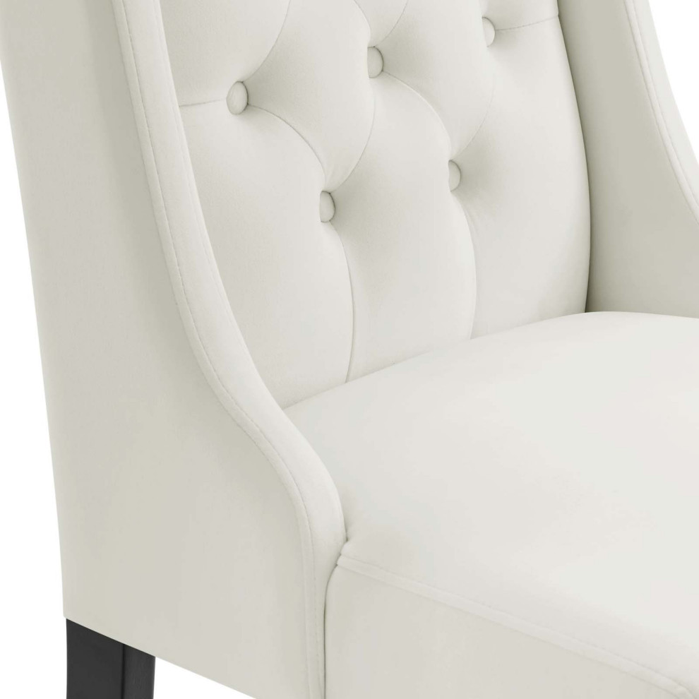 Baronet Performance Velvet Dining Chairs  Set of 2  White   Transitional   Dining Chairs   by First of a Kind USA Inc  Houzz