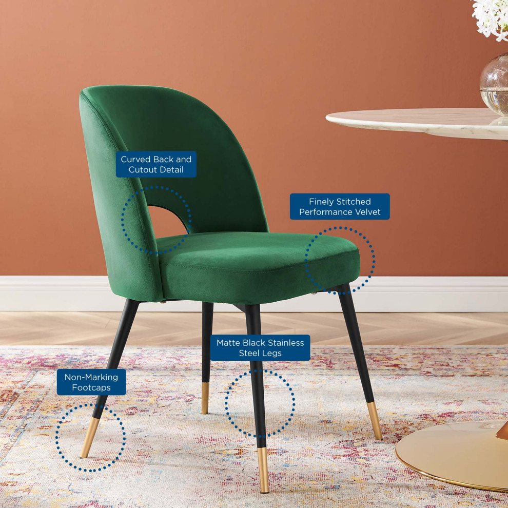 Rouse Performance Velvet Dining Side Chair   Midcentury   Dining Chairs   by Modway  Houzz