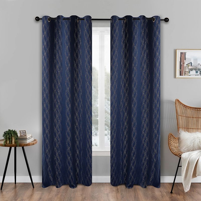 SUPERIOR Zuri Blackout Grommet Top Set of 2 Window Curtain Panels