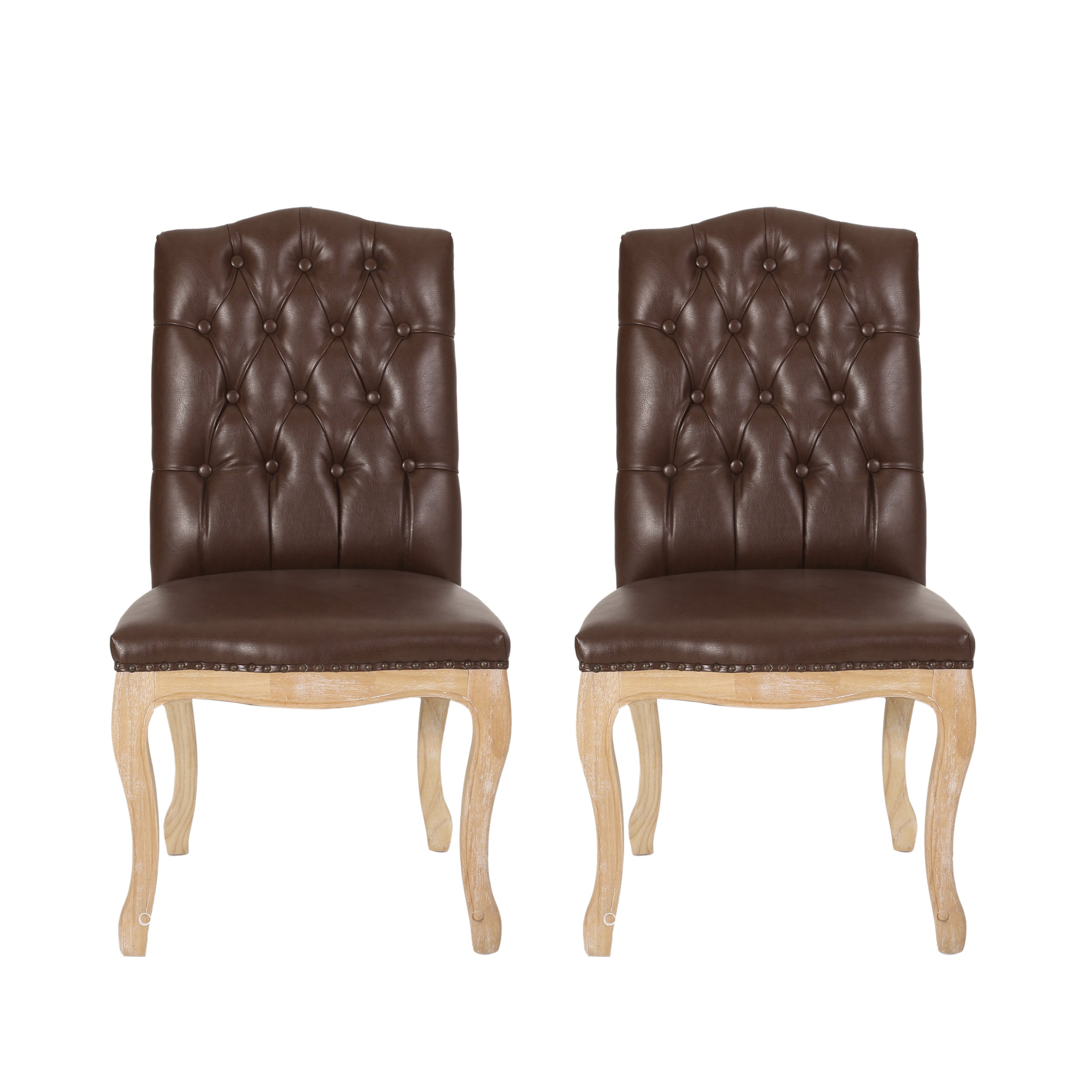 Cello Contemporary Faux Leather Dining Chairs, Set of 2