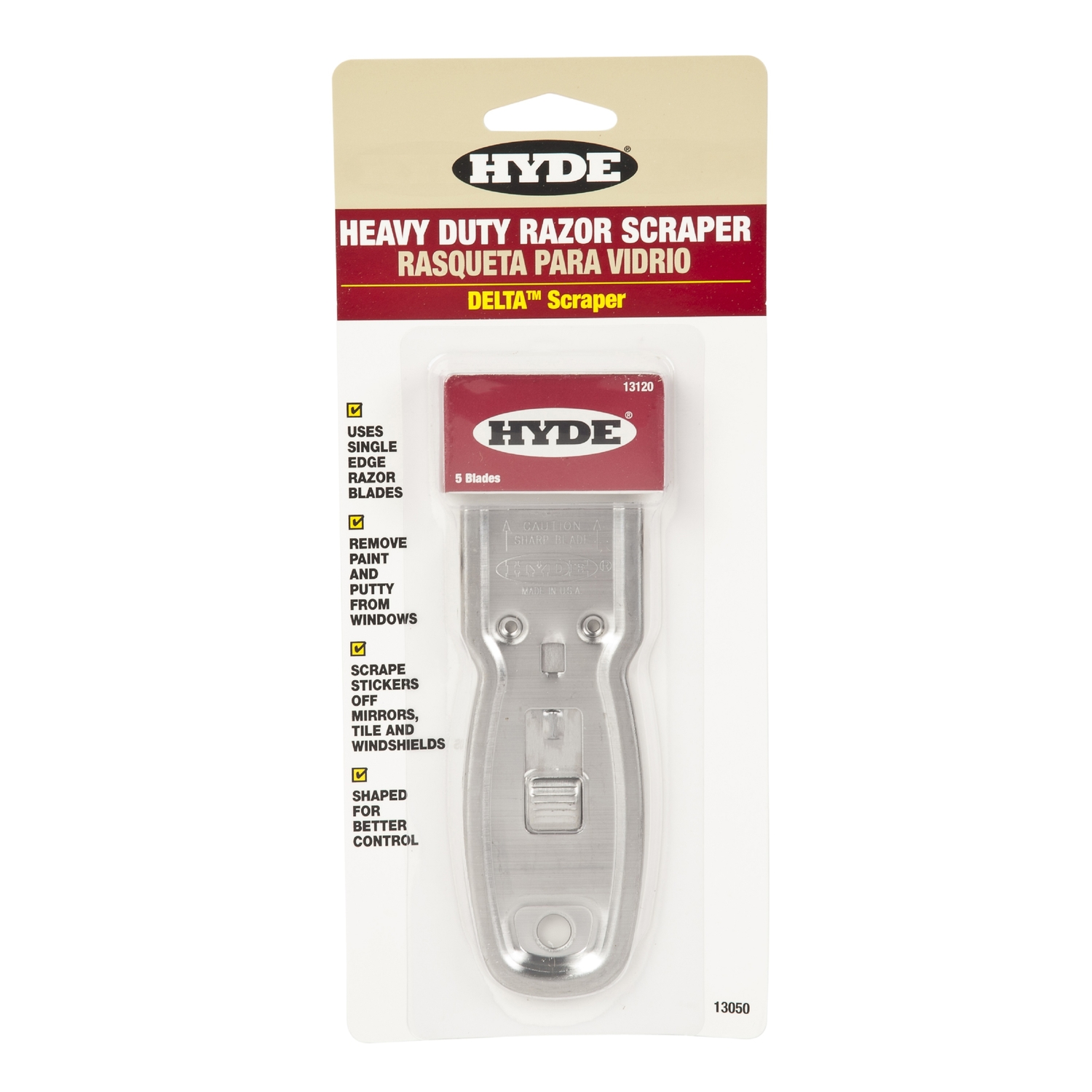 Hyde Delta 1-1/2 in. W Carbon Steel Single-Edge Razor Scraper