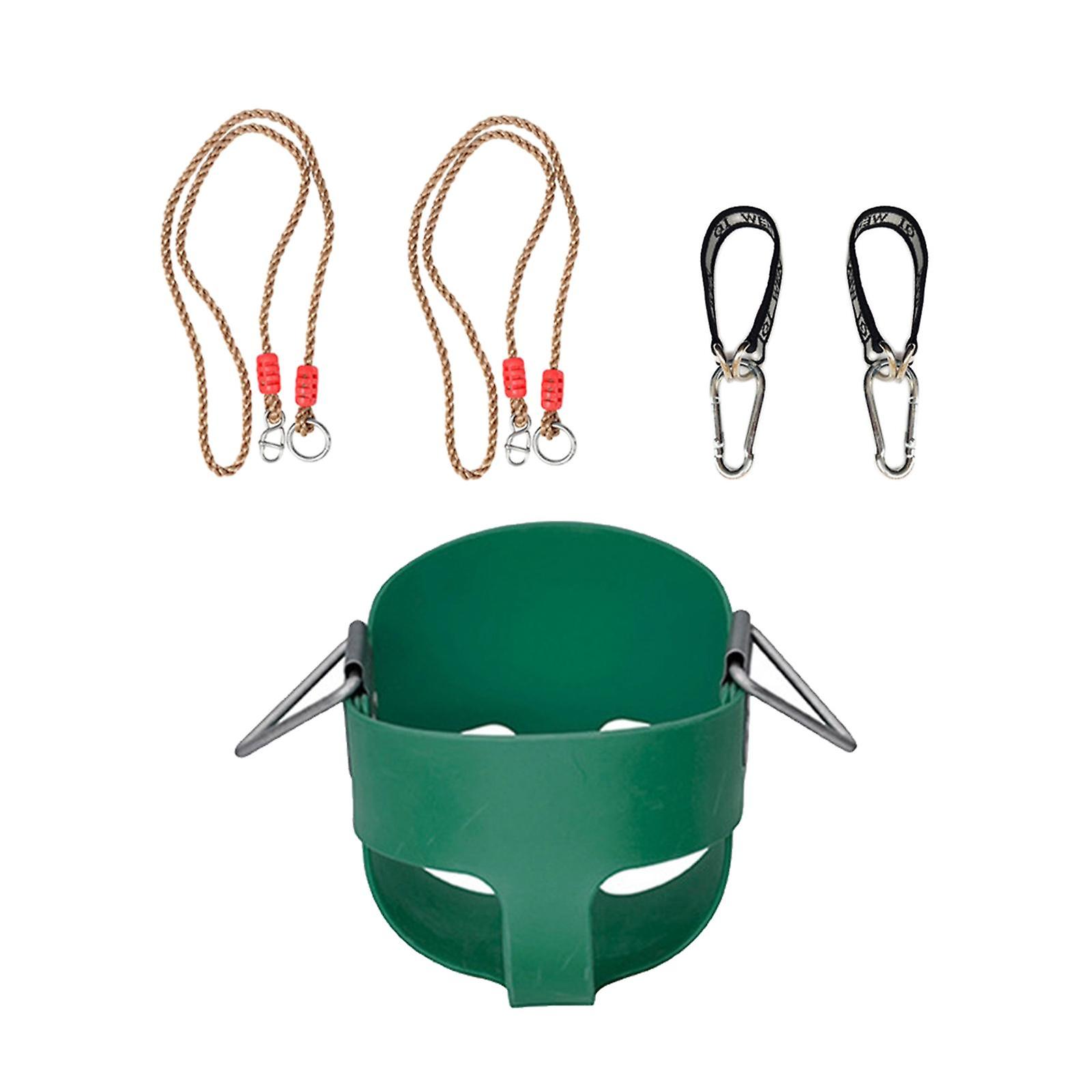 Swing Seat Swing Sets With Hooks High Back Bucket Swing For Tree Indoor Yard Green