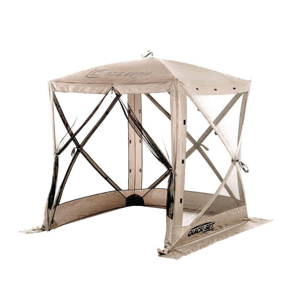 Clam Quick-Set 6 ft. x 6 ft. Traveler Portable Outdoor Camp Shelter Tent with 3 Wind Panels CLAM-TV-114243 + CLAM-WP-114245
