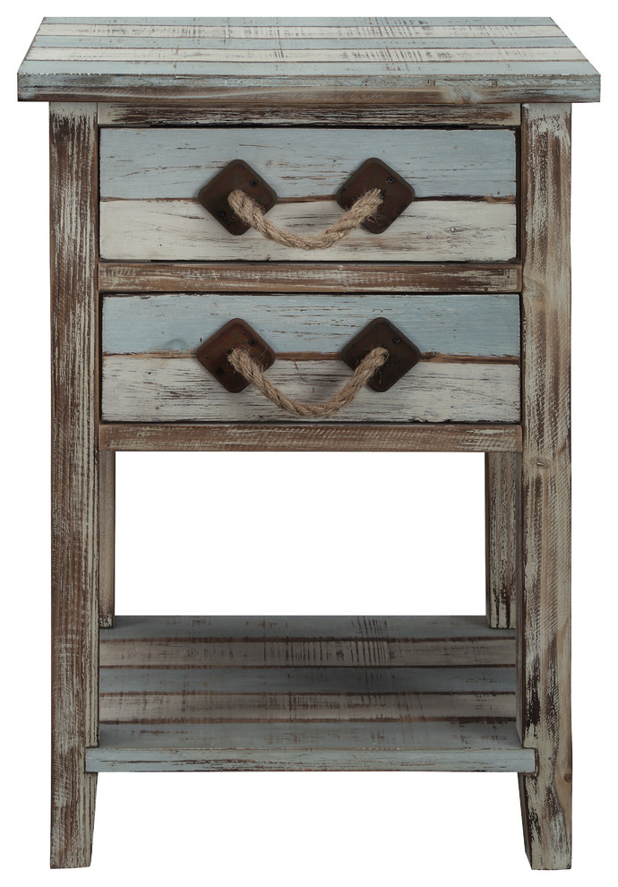 Two Drawer Accent Table H26.00  Islander Multicolor   Beach Style   Side Tables And End Tables   by HedgeApple  Houzz