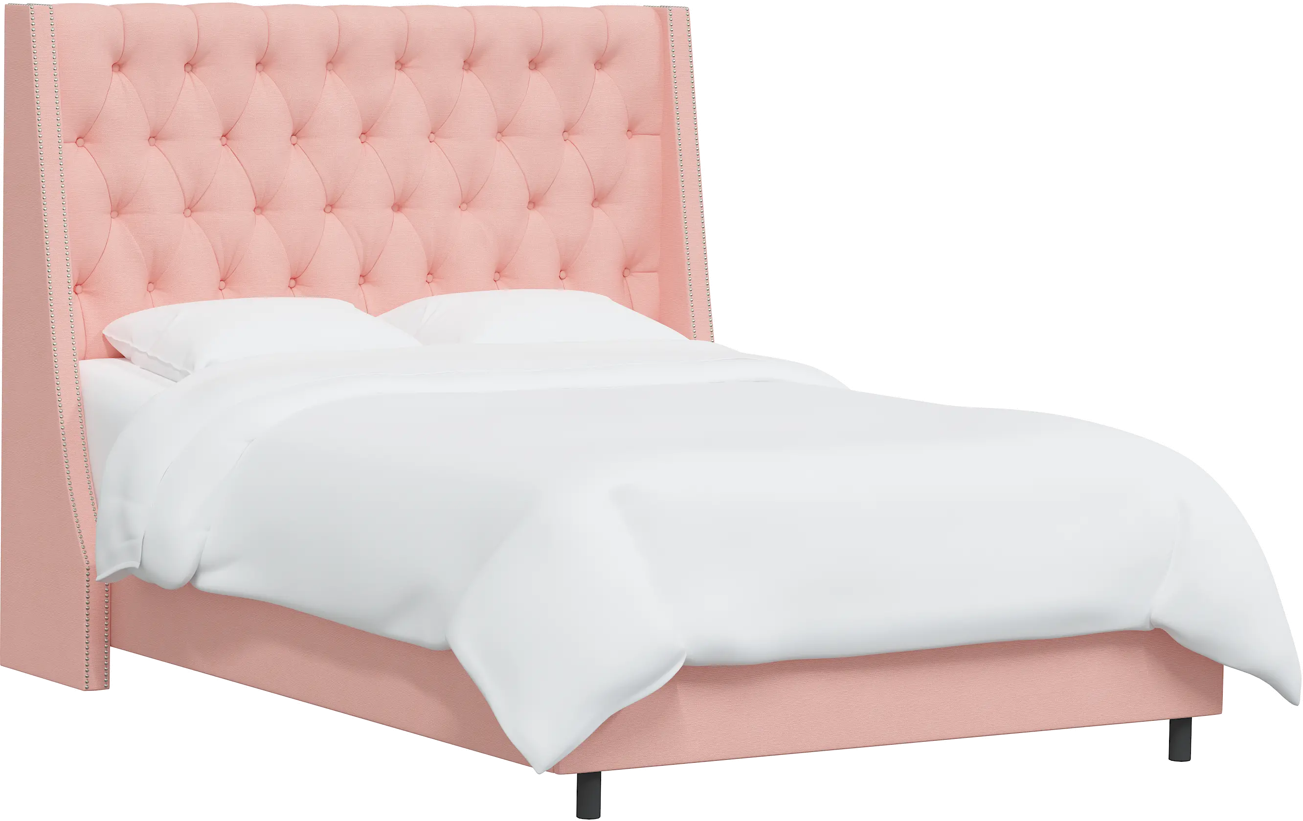 Riley Pink Flared Wingback Twin Bed - Skyline Furniture