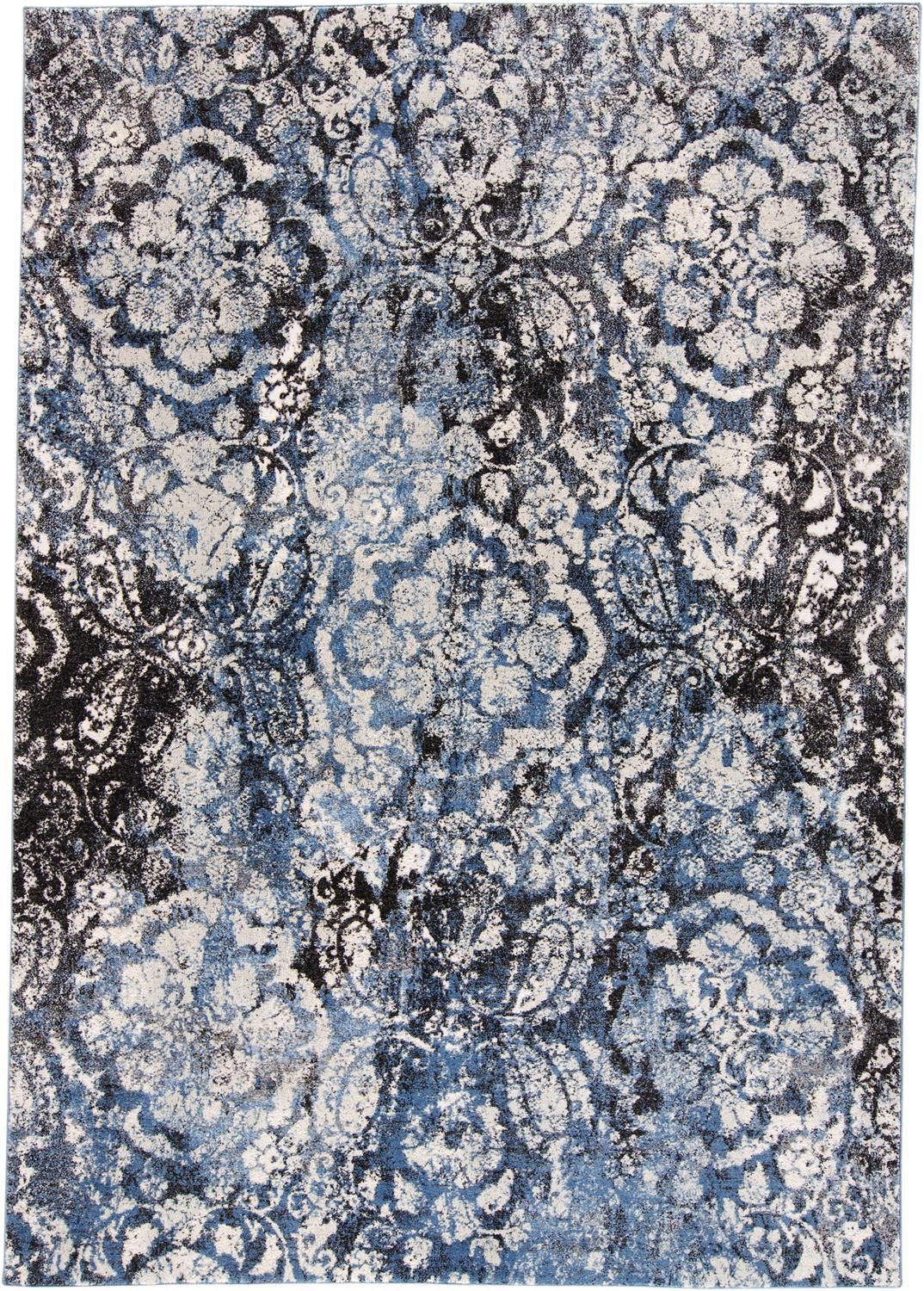 Tullamore Blue and Black Rug by BD Fine