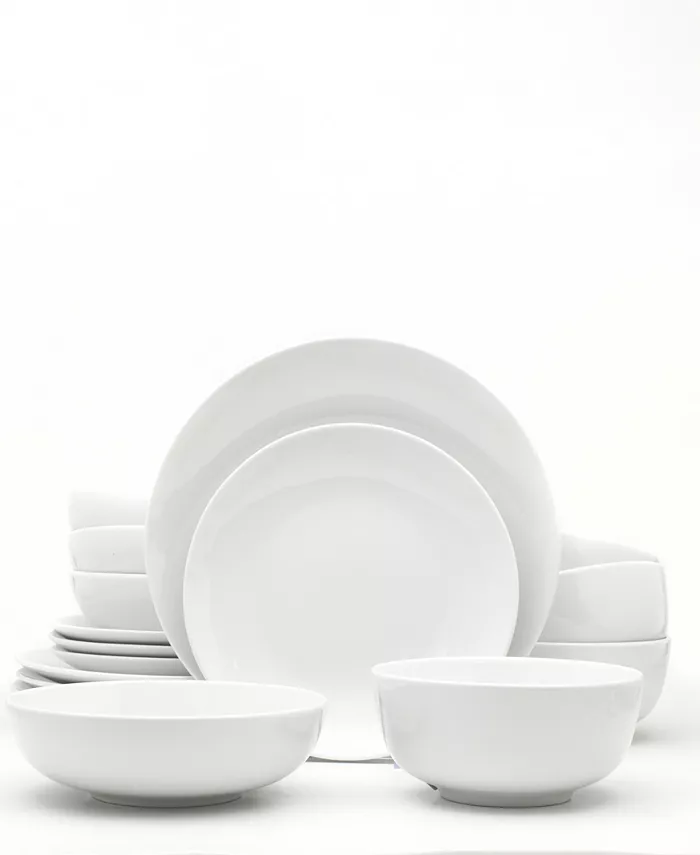 Euro Ceramica White Essential 16 Piece Dinnerware Set