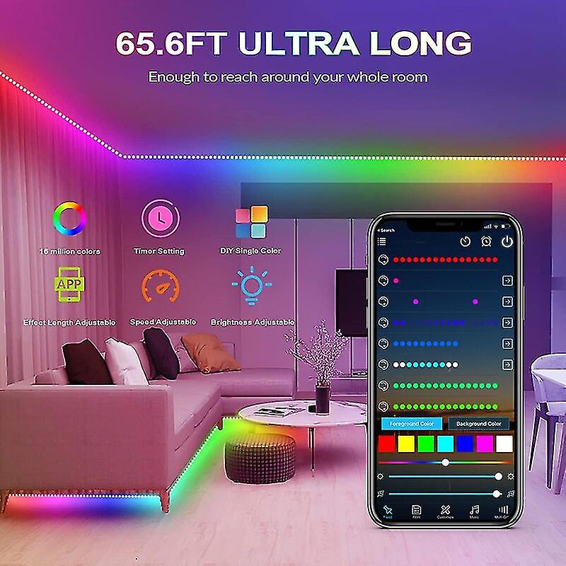 Led Strip Light 1m-30m Dream Colo Ws2812b 5050 Rgb Bluetooth 5v Flexible Lamp Tapa Ribbon Tv Desktop Screen Backlight Diode Tape