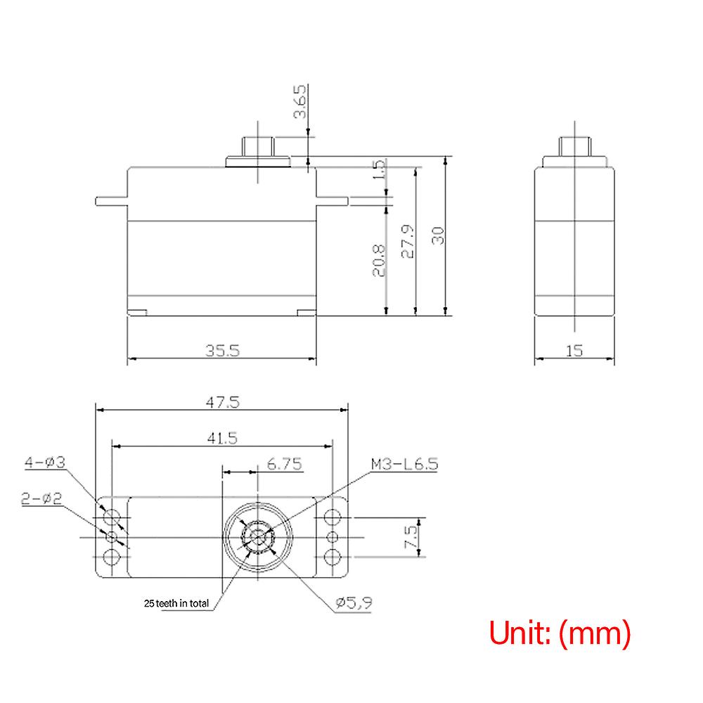 Goteck Hc2421t Metal Gear High Torque 6.5kg Digital Servo With Coreless Motor Waterproof For Rc Car Helicopter Boat Robot No.266678