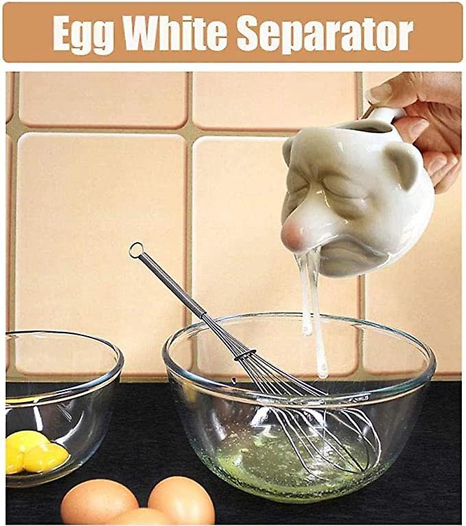 Ceramic Egg Yolk Separator， Funny Dwarf Egg White And Egg Yolk， From Nose To Household Kitchen Gadget Tools，suitable For Cooking Baking， Creative Kitc