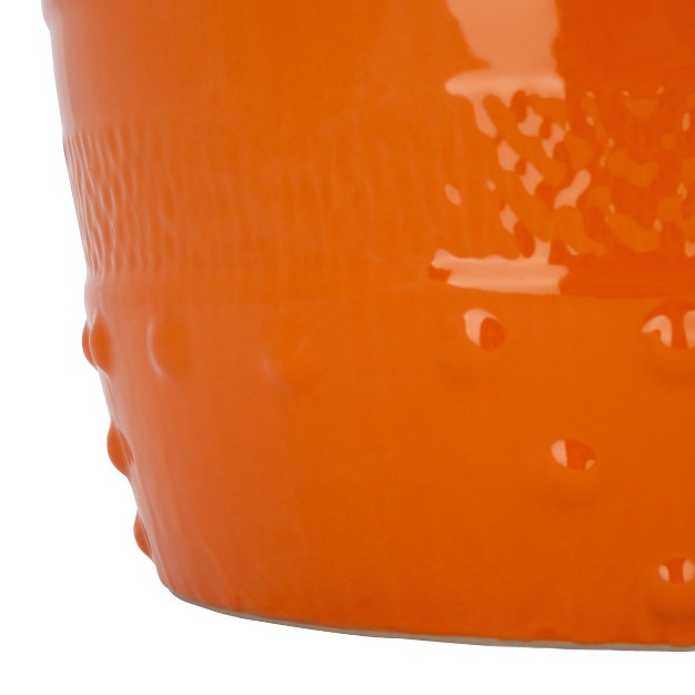 Frisco Ceramic Garden Stool Orange Safavieh