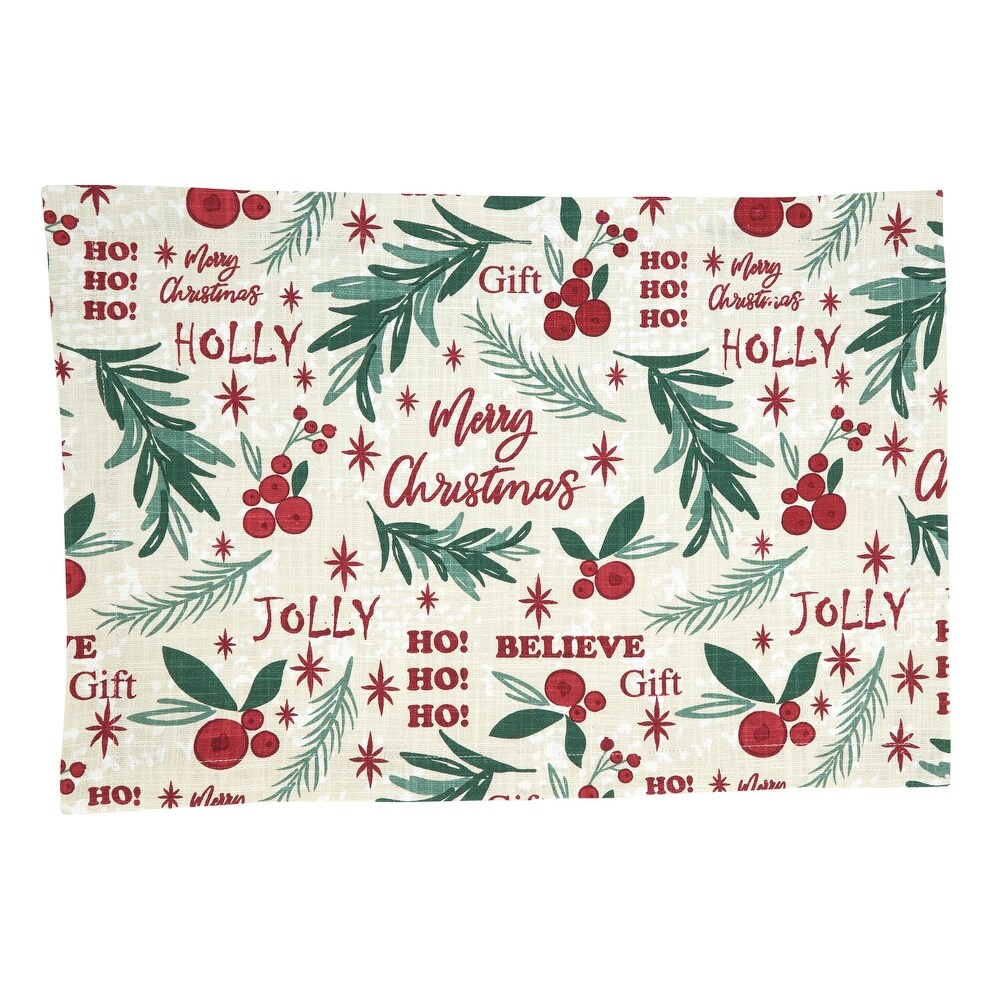 Holly Christmas Placemats (Set of 4)