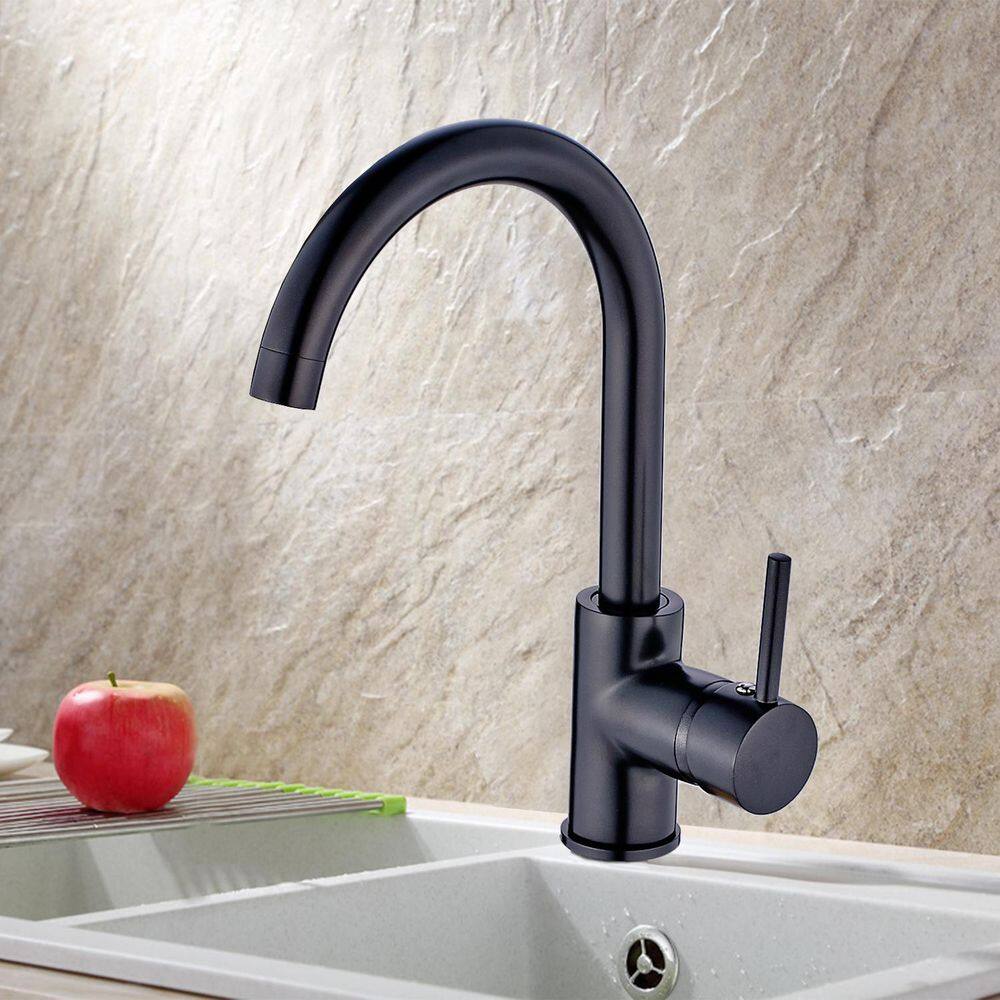 GIVING TREE Single-Handle Pull Down Sprayer Kitchen Bar Faucet in Matte Black HDLTQA0003