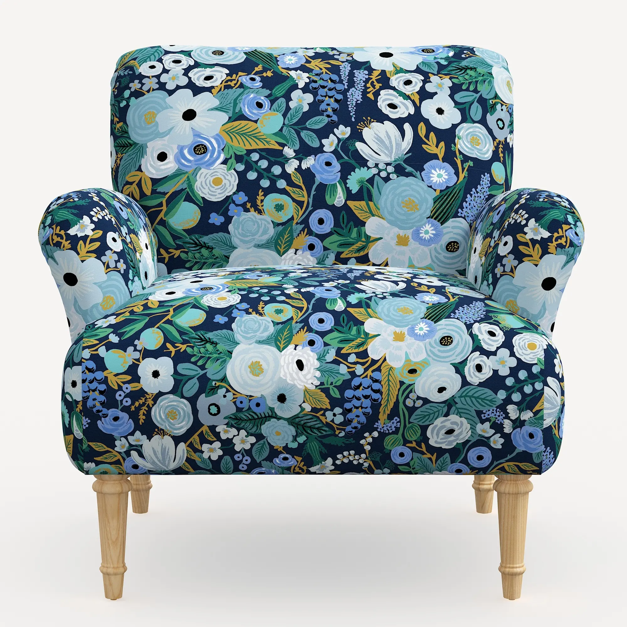 Rifle Paper Co. Bristol Garden Party Blue Accent Chair