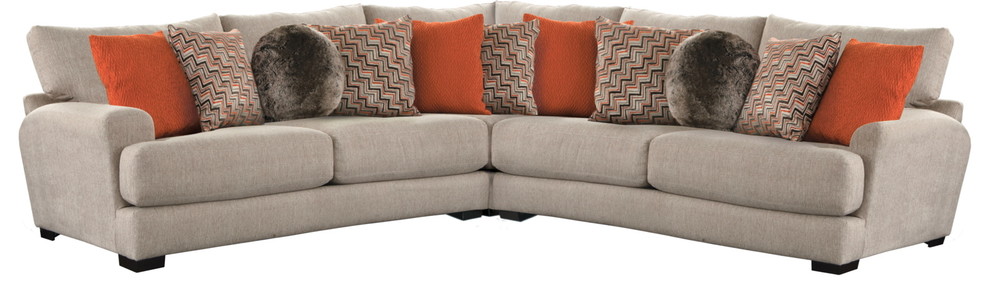 Jackson Furniture Ava 3pcs Sectional Set in Cashew   Transitional   Sectional Sofas   by Emma Mason  Houzz