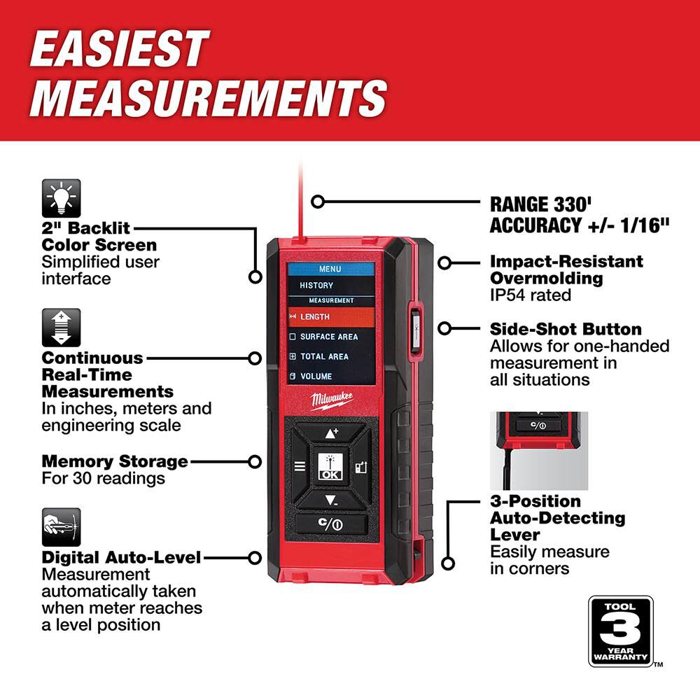 MW 330 Ft. Laser Distance Meter 48-22-9803 from MW