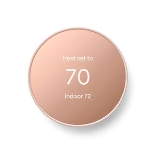 Google Nest Thermostat - Smart Programmable Wi-Fi Thermostat Sand + Nest Thermostat Trim Kit Shell GA03700