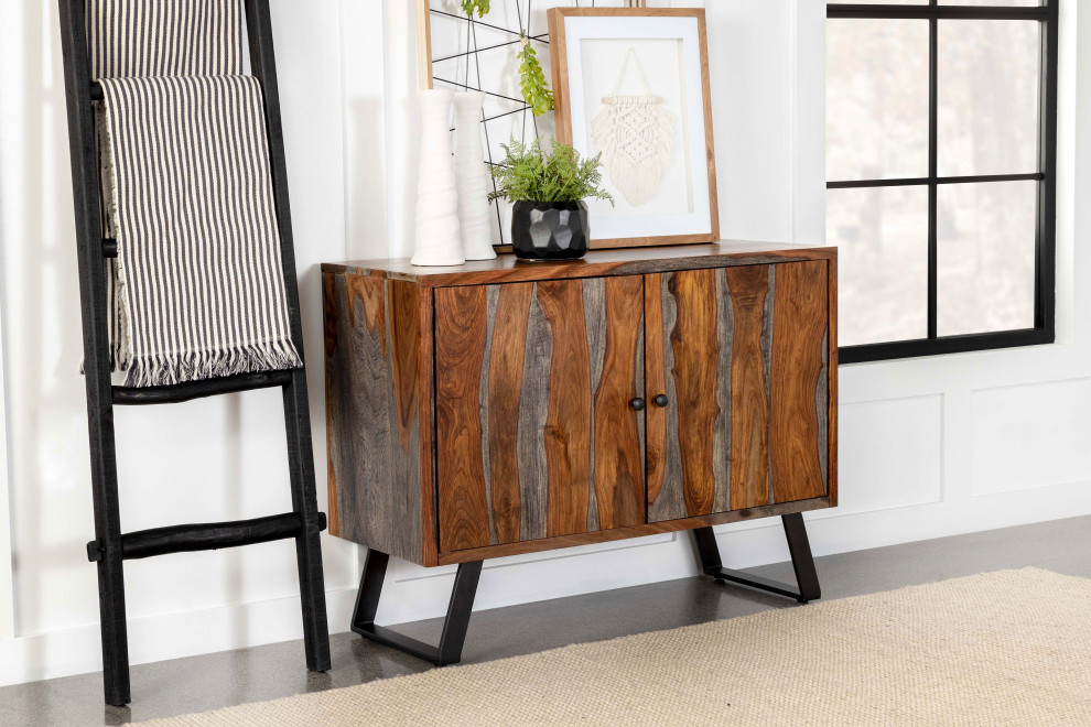 Mathis Sled Base Accent Cabinet Sheesham Grey   Modern   Accent Chests And Cabinets   by Modon  Houzz