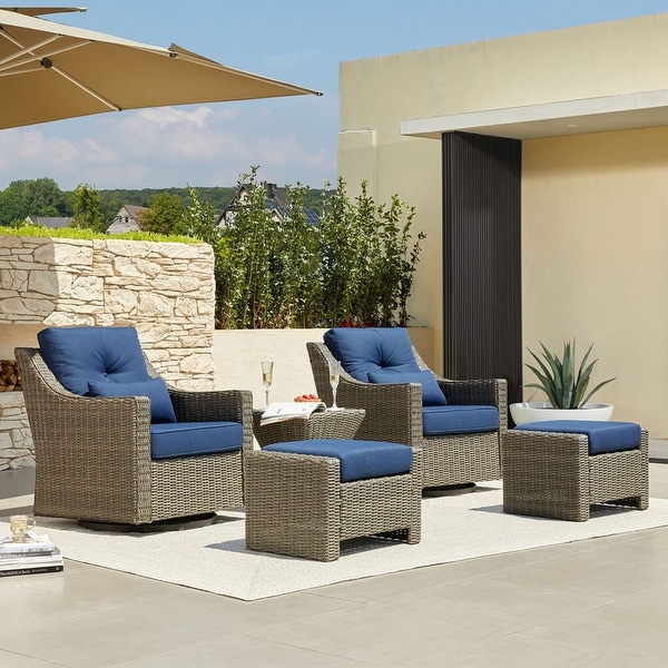 Murphy Outdoor Wicker Patio Furniture Swivel Glider Chair