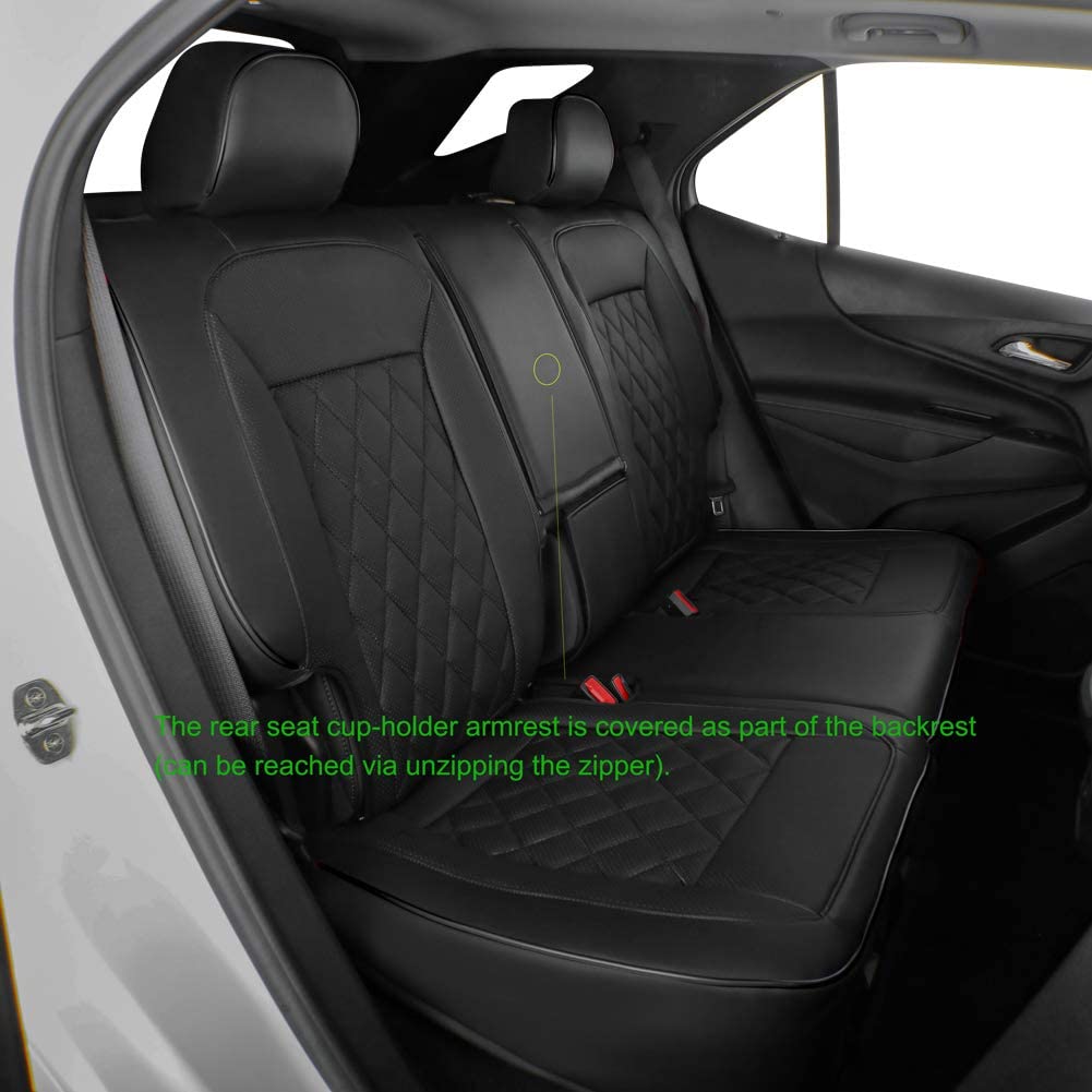 EKR Custom Fit Malibu Car Seat Covers for Select Chevy Malibu 2016-2023-Leatherette Full Set Auto Seat Covers(Black)