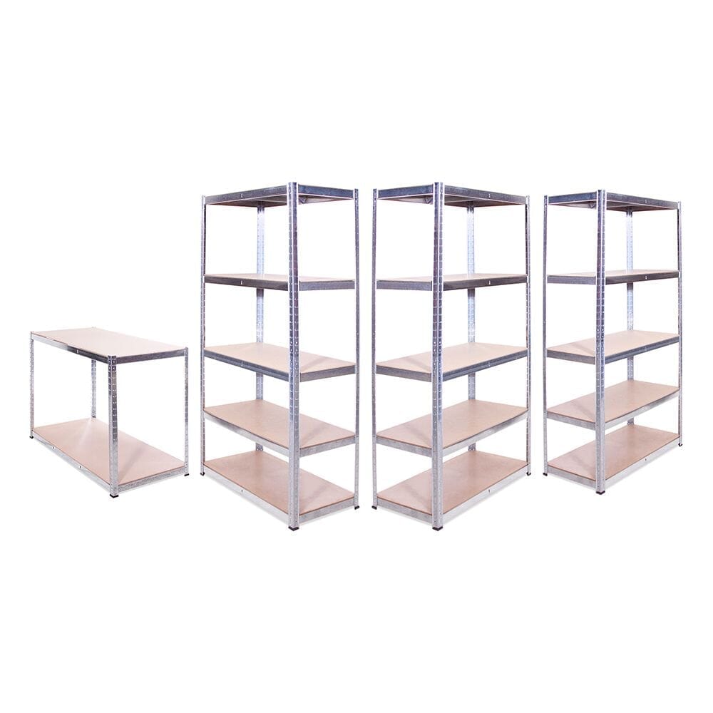 5 Tier Boltless Shelving Unit (set of 3) Plus Workbench