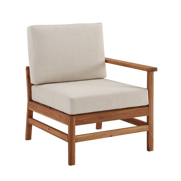 Middlebrook Solid Acacia Patio Love Seat and Ottoman