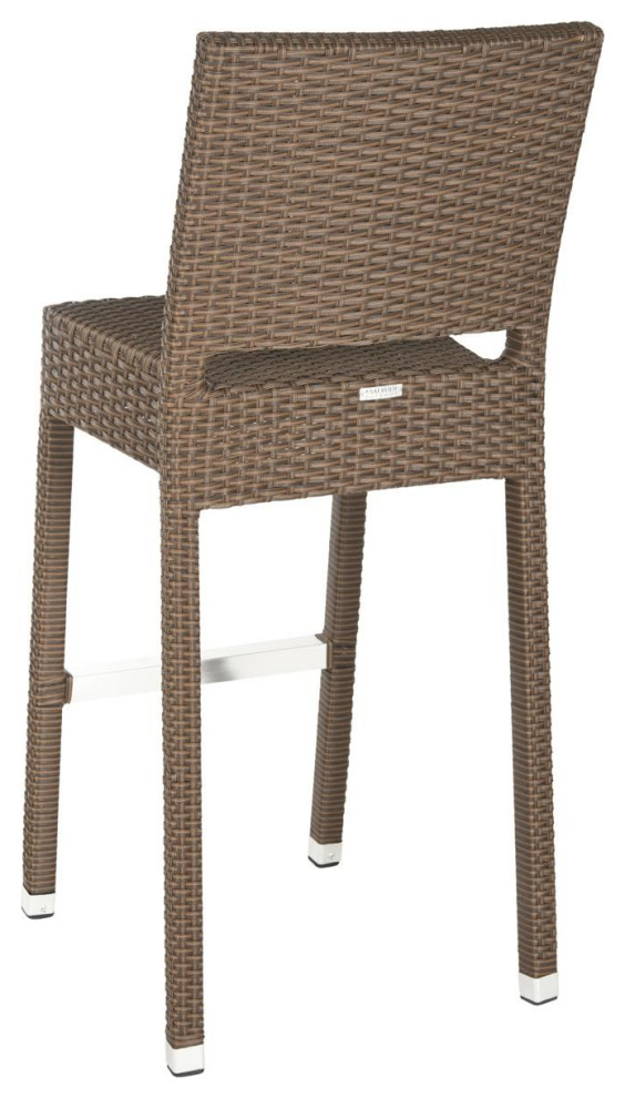 Marla Indoor / Outdoor Bar Stool Brown Set of 2   Tropical   Outdoor Bar Stools And Counter Stools   by Peachtree Fine Furniture  Houzz